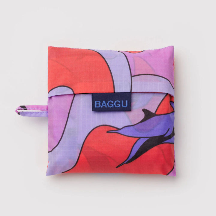 TOTE BAG - Baggu, Fantasia a Righe Sfumate Rosa e Giallo Standard