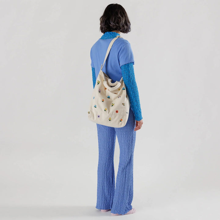 TOTE BAG - Baggu, Zip Duck Bag Embroidered Ditsy Floral