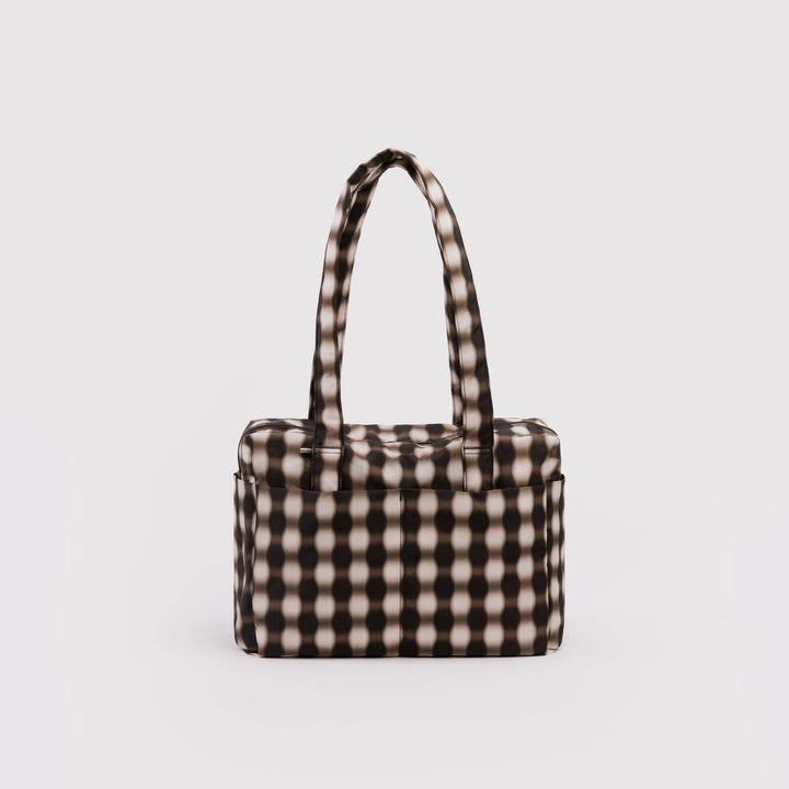 BORSA - Baggu, Blurred Gingham Brown Everyday Cloud Bag