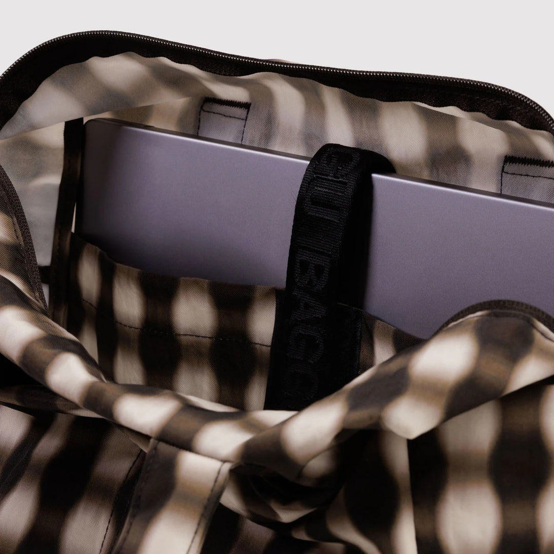 BORSA - Baggu, Blurred Gingham Brown Everyday Cloud Bag