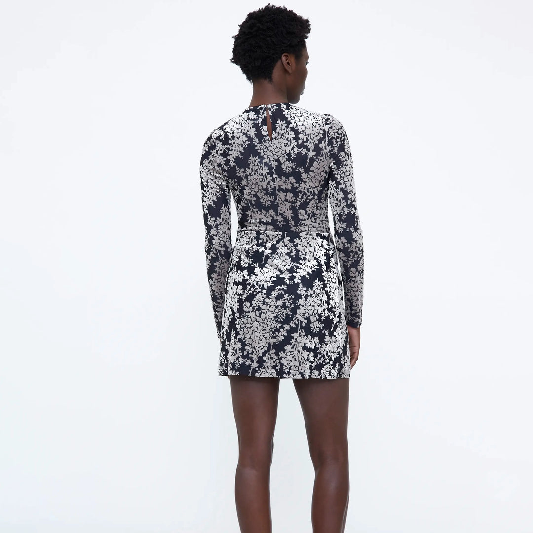 FALDA - Wild Pony, Corta con estampado Devore blanco y negro