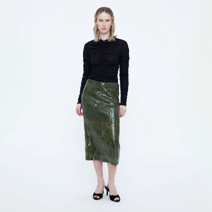 FALDA - Wild Pony, Midi de lentejuelas verde