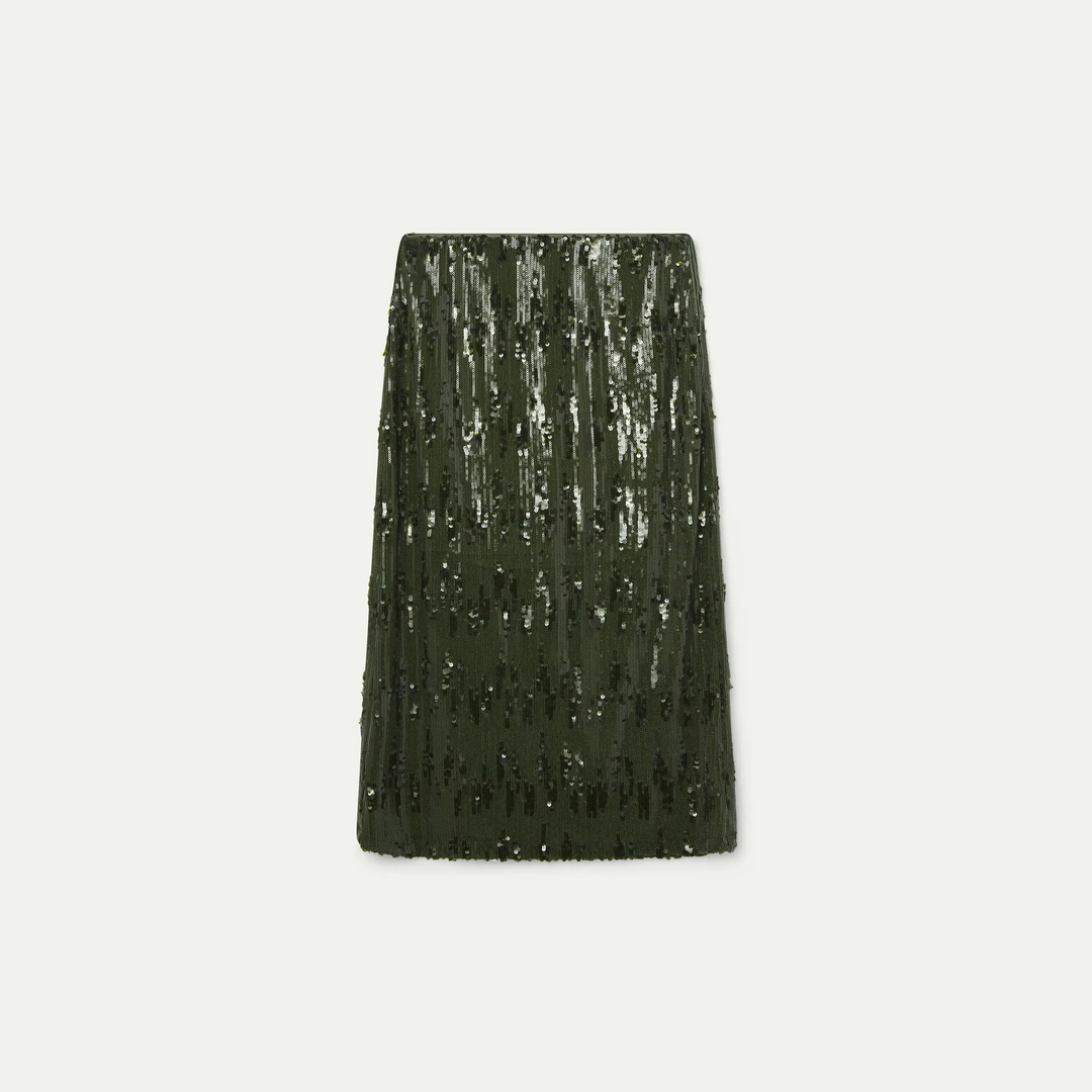 FALDA - Wild Pony, Midi de lentejuelas verde