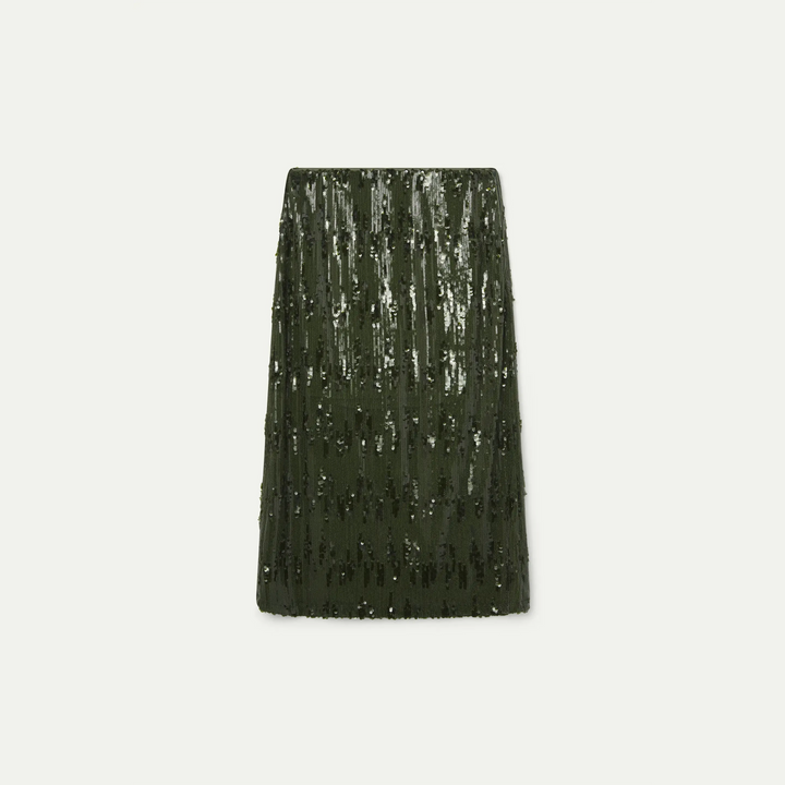 FALDA - Wild Pony, Midi de lentejuelas verde