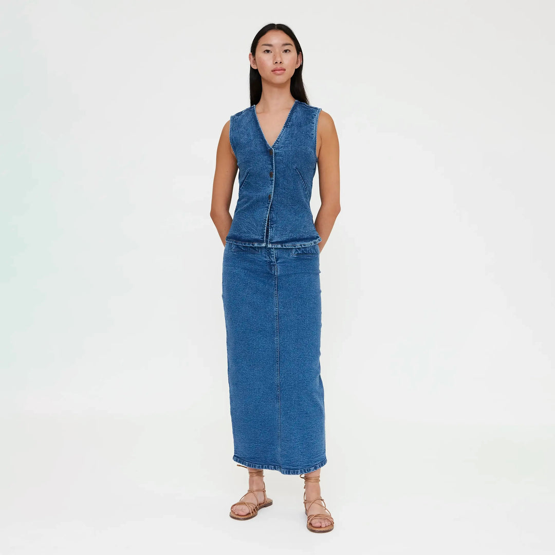 FALDA - Wild Pony, Midi vaquero azul