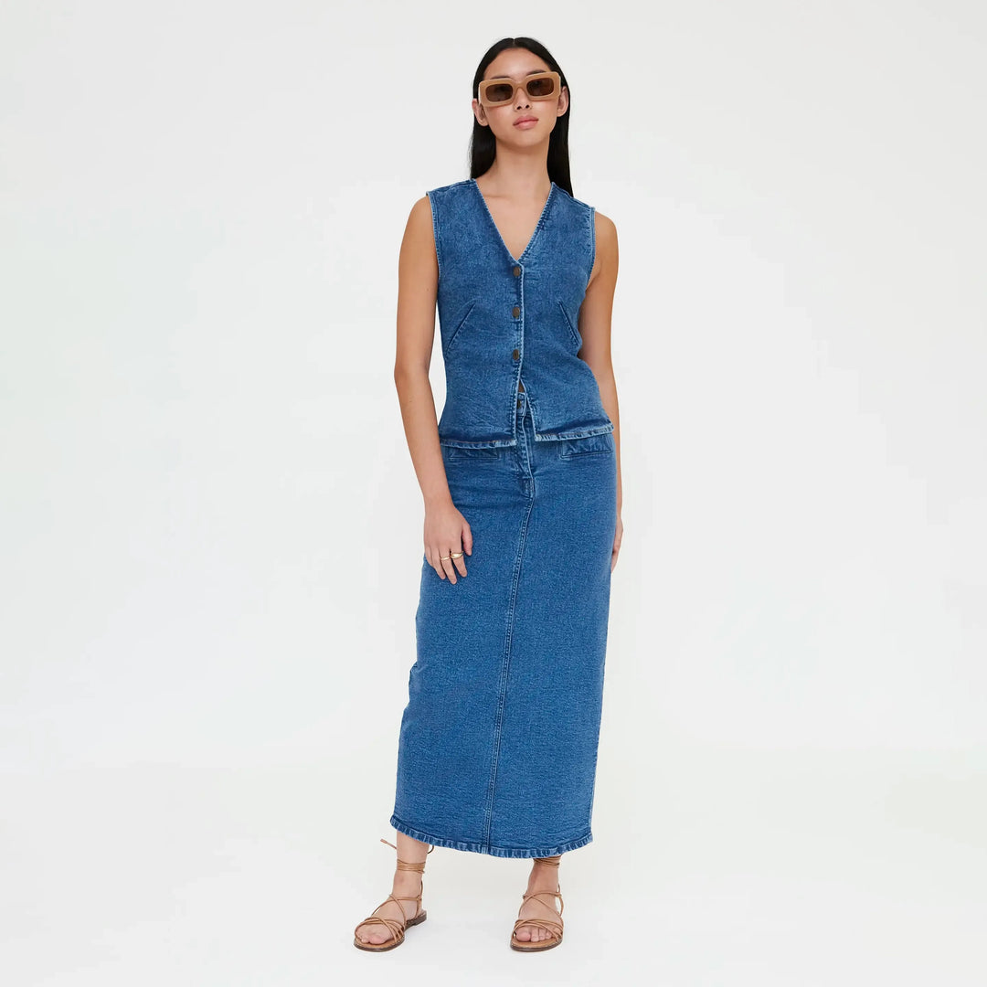 FALDA - Wild Pony, Midi vaquero azul