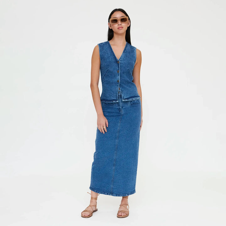 FALDA - Wild Pony, Midi vaquero azul