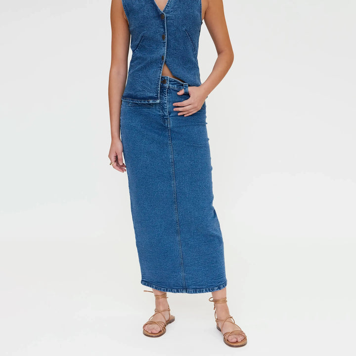 FALDA - Wild Pony, Midi vaquero azul