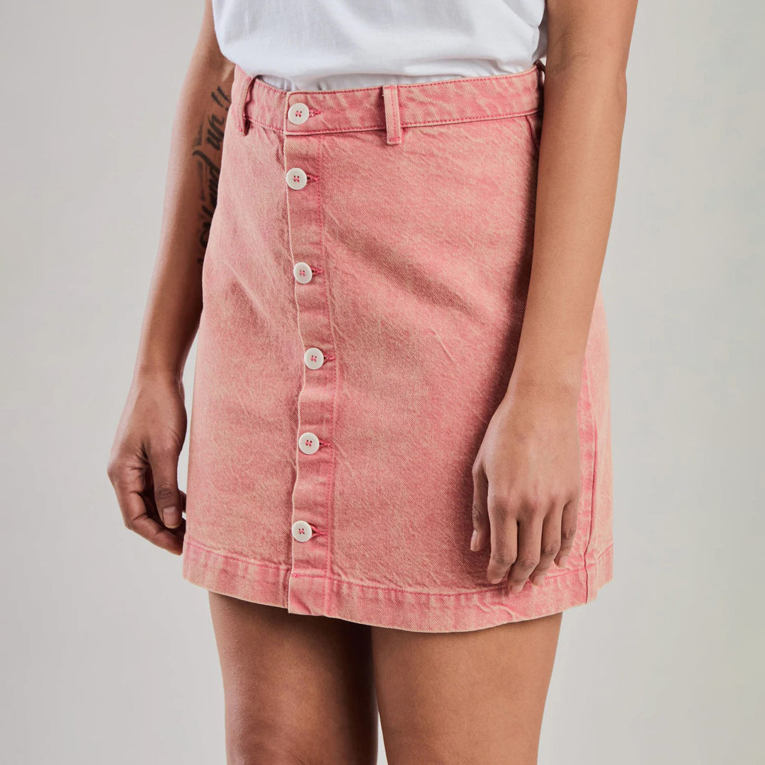FALDA - Brava Fabrics, Mini Washed Denim Rosa
