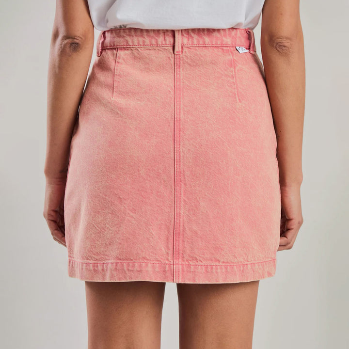 FALDA - Brava Fabrics, Mini Washed Denim Rosa