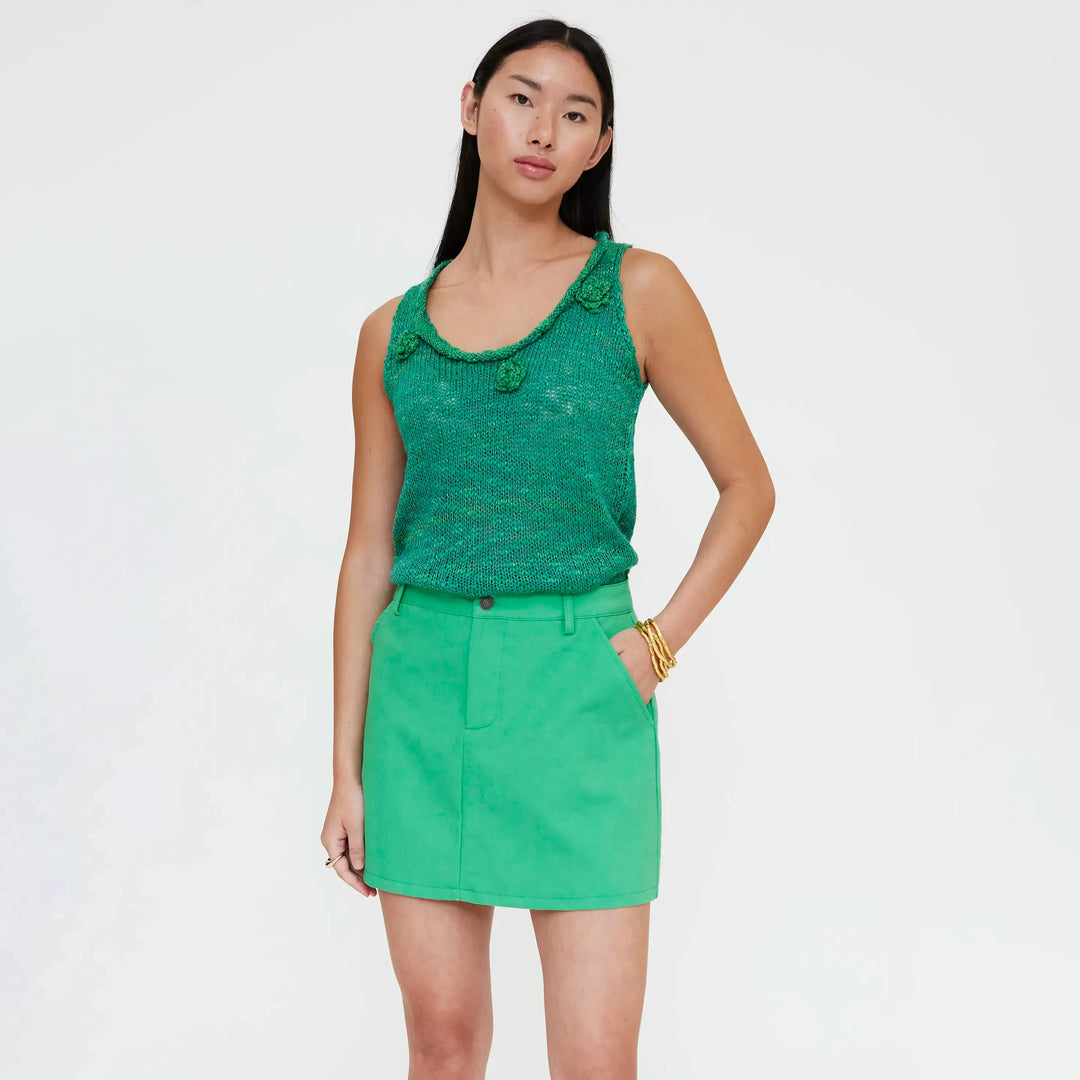 FALDA - Wild Pony, Corta mezcla lino verde