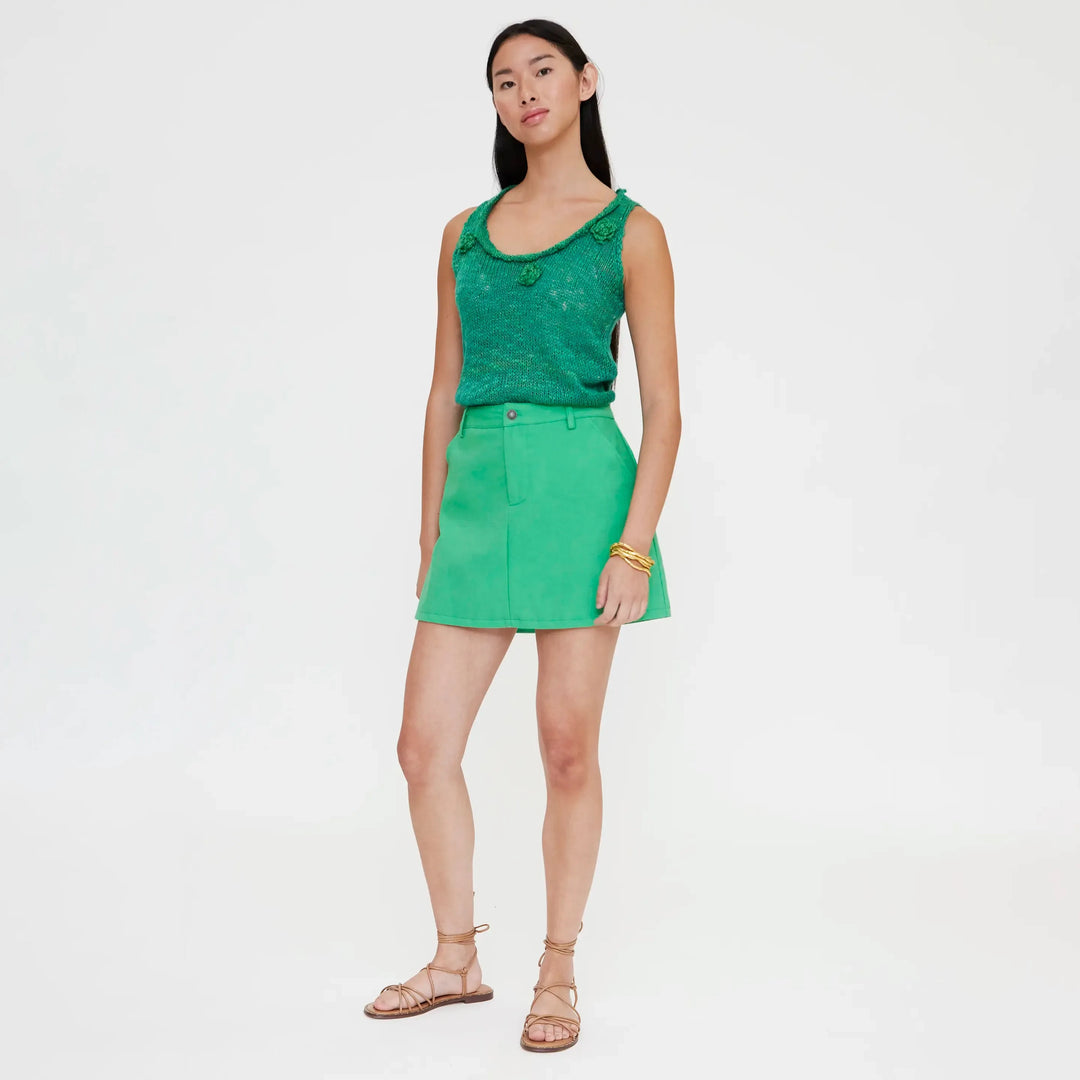 FALDA - Wild Pony, Corta mezcla lino verde