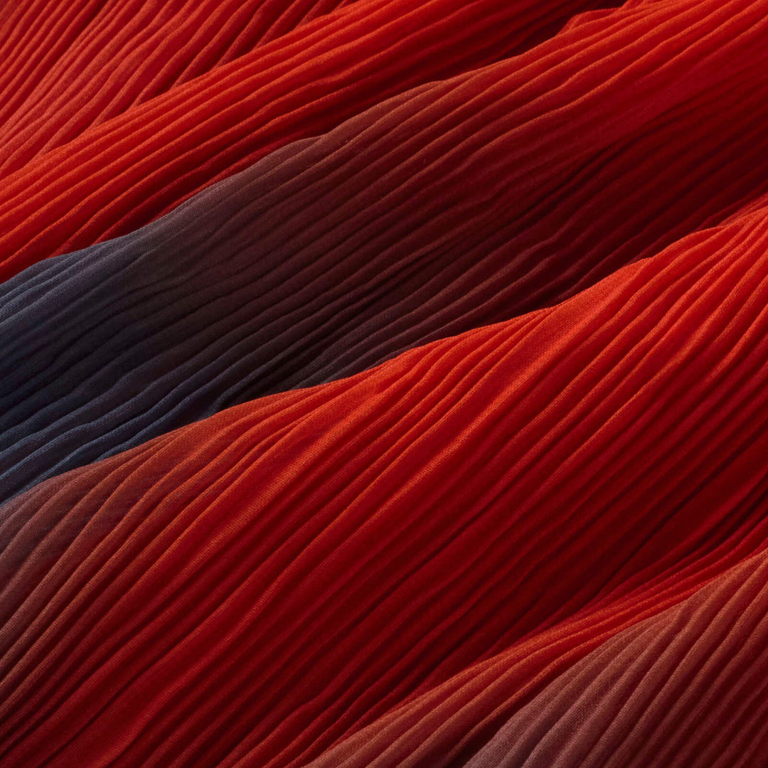 FALDA - Thinking Mu, Larga plisada roja flowers Pauline