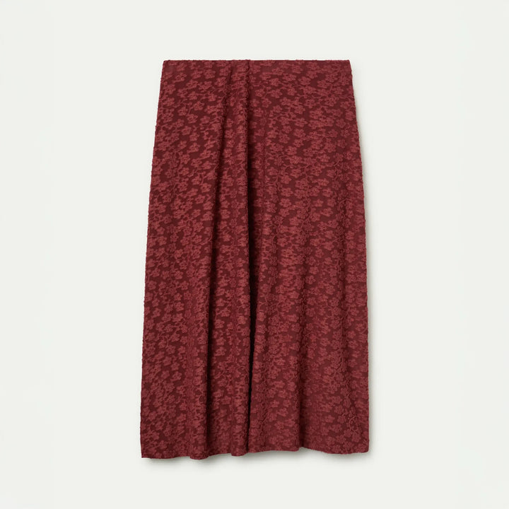 FALDA - Compañía Fantástica, Midi con encaje floral marrón