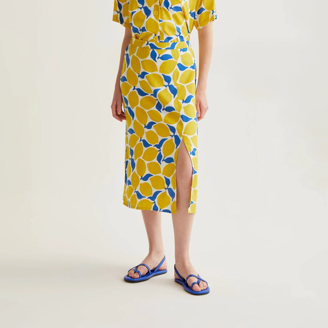 FALDA - Compañía Fantástica, Midi con estampado Limoncello