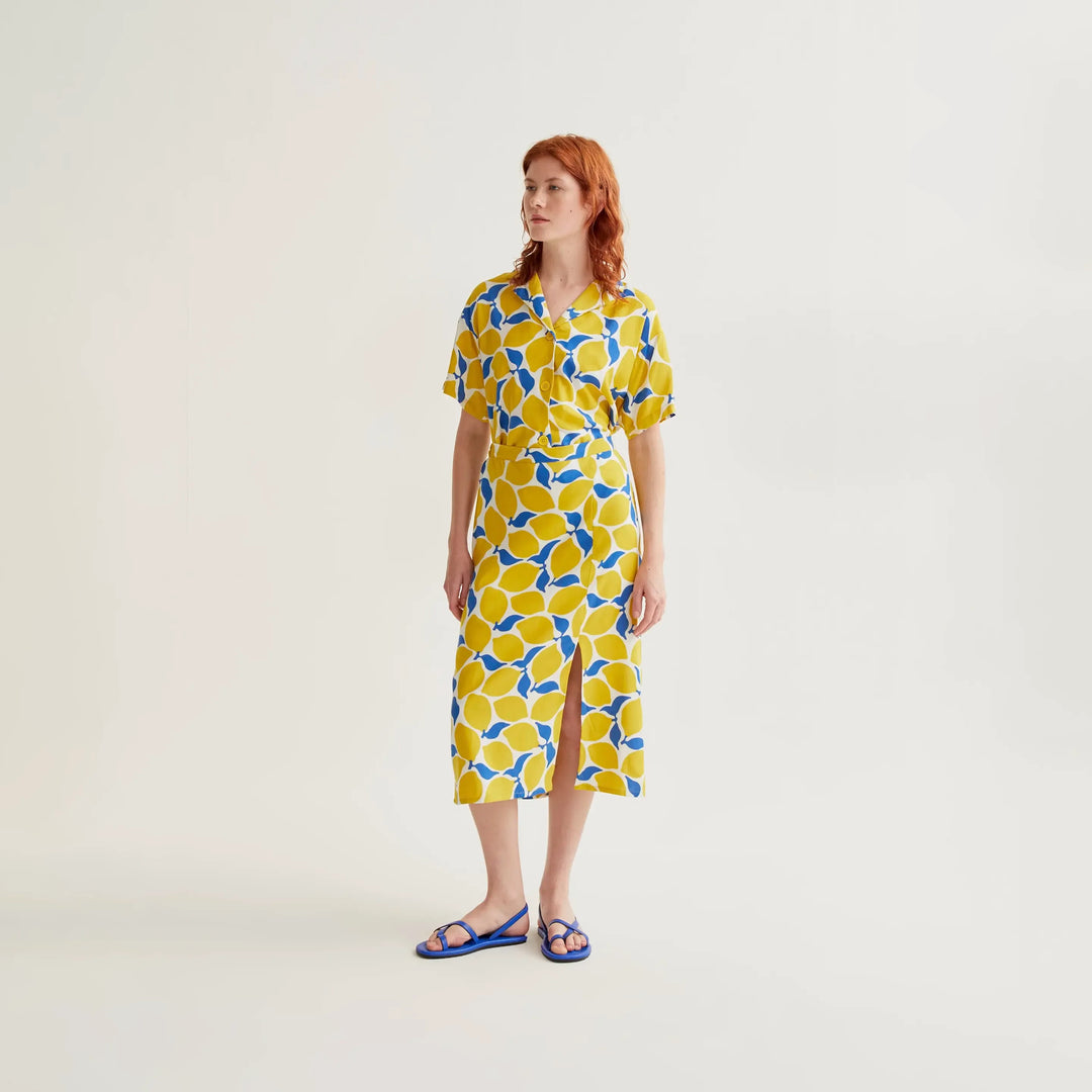 FALDA - Compañía Fantástica, Midi con estampado Limoncello