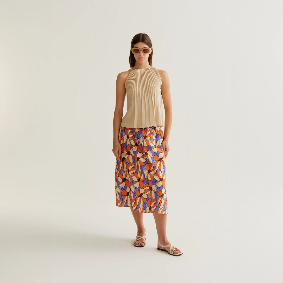 FALDA - Compañía Fantástica, Midi estampado Marigold