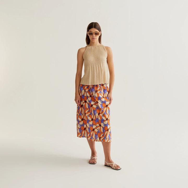 FALDA - Compañía Fantástica, Midi estampado Marigold