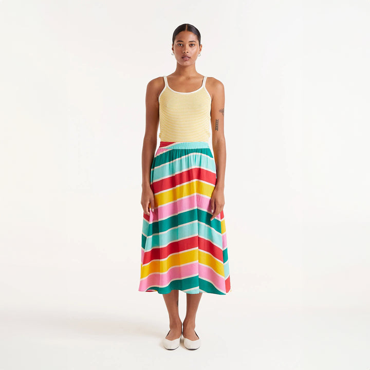 FALDA - Compañía Fantástica, Midi rayas Colour Wave