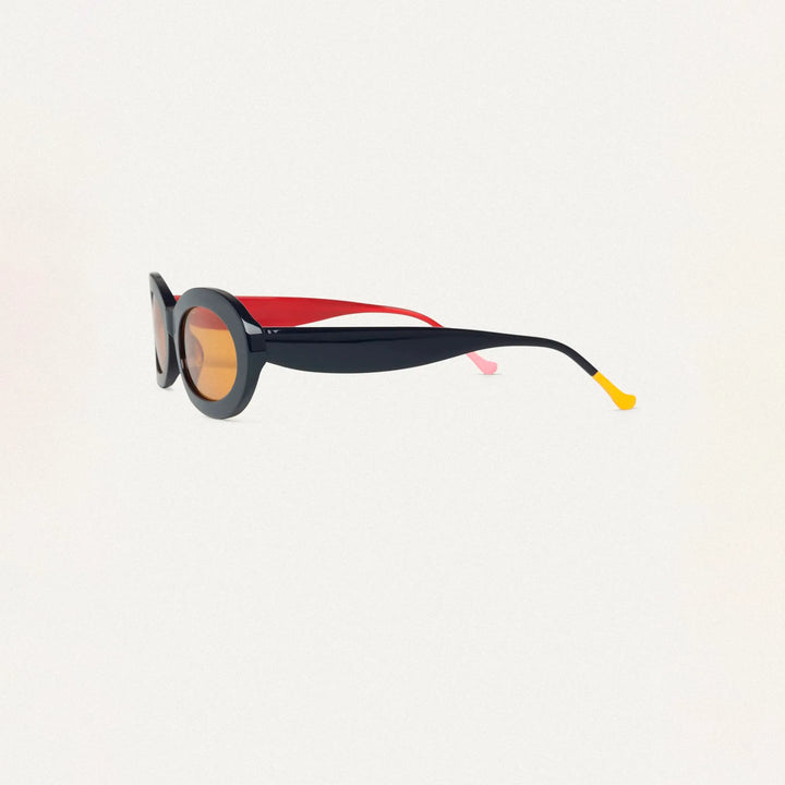 GAFAS DE SOL - Compañía Fantástica, Azul marino con punta patillas multicolor rosa y amarillo