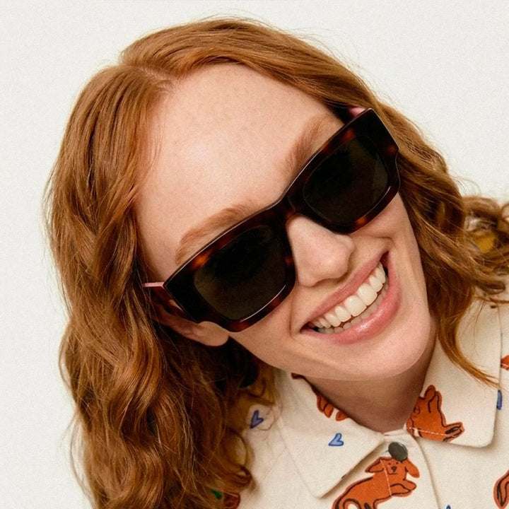 GAFAS DE SOL - Compañía Fantástica, Carey con punta patillas rosa claro