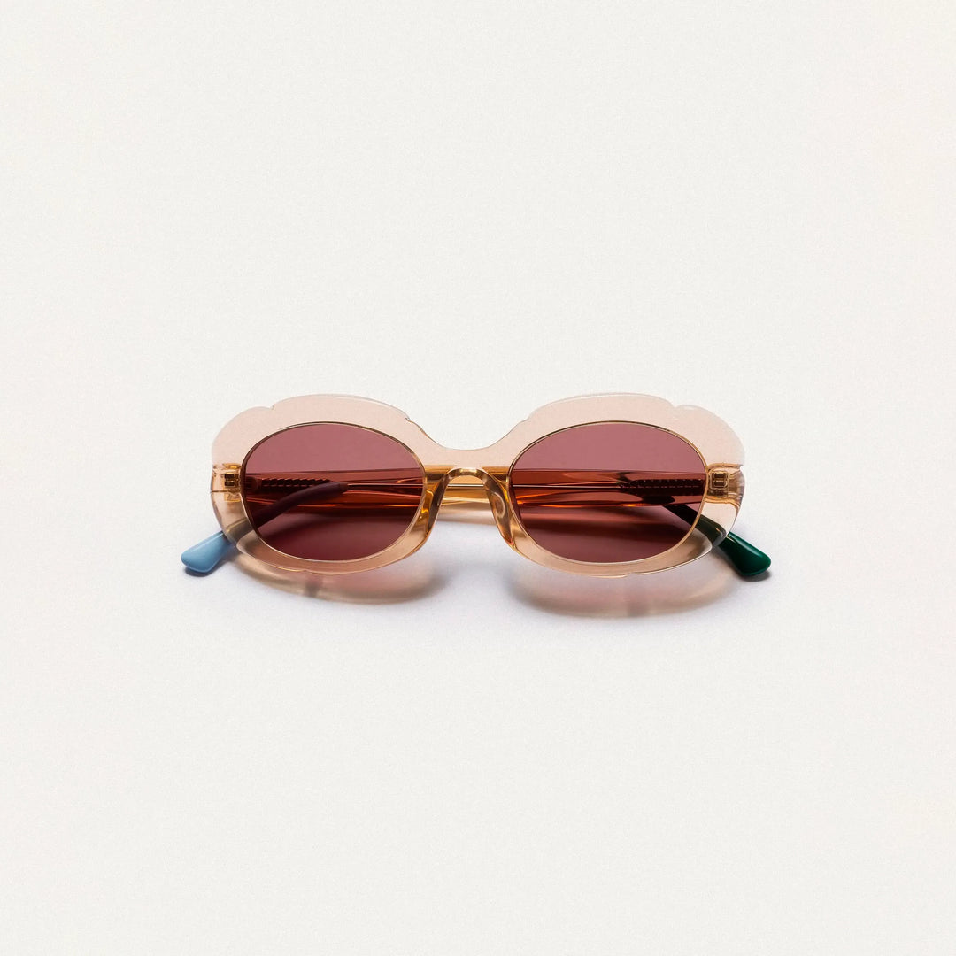 GAFAS DE SOL - Compañía Fantástica, Ambar con punta patillas multicolor verde y azul claro
