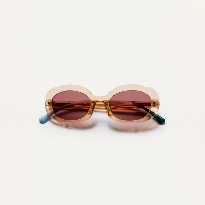 GAFAS DE SOL - Compañía Fantástica, Ambar con punta patillas multicolor verde y azul claro