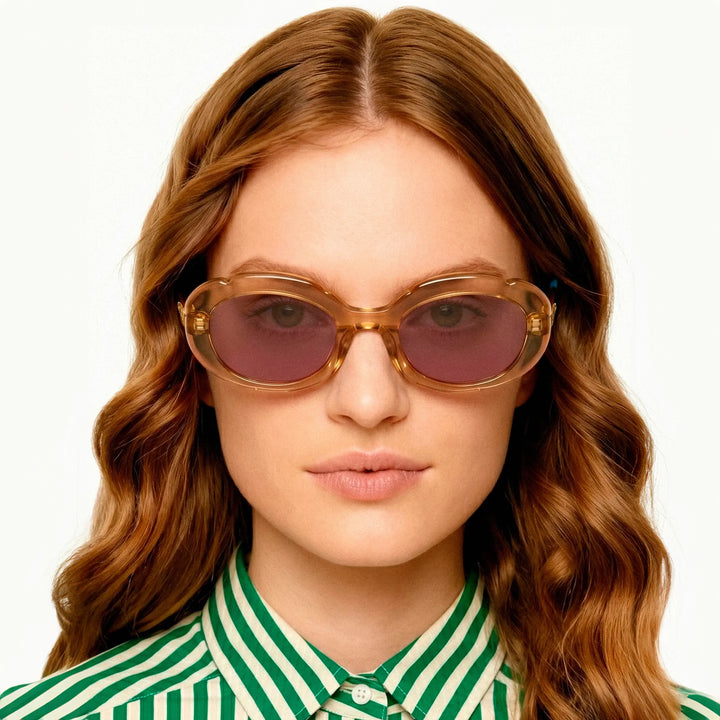 GAFAS DE SOL - Compañía Fantástica, Ambar con punta patillas multicolor verde y azul claro