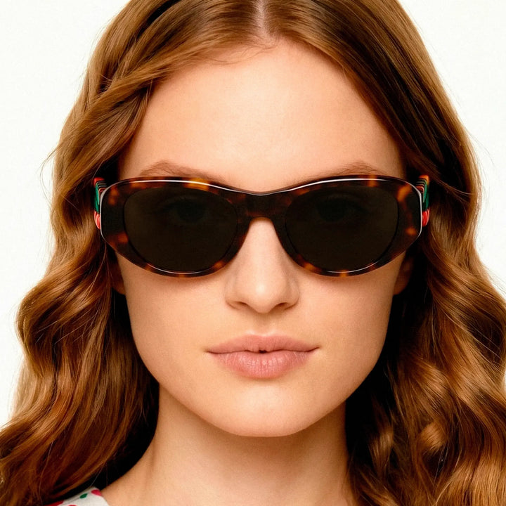 GAFAS DE SOL - Compañía Fantástica, Marrones con estampado Guinda