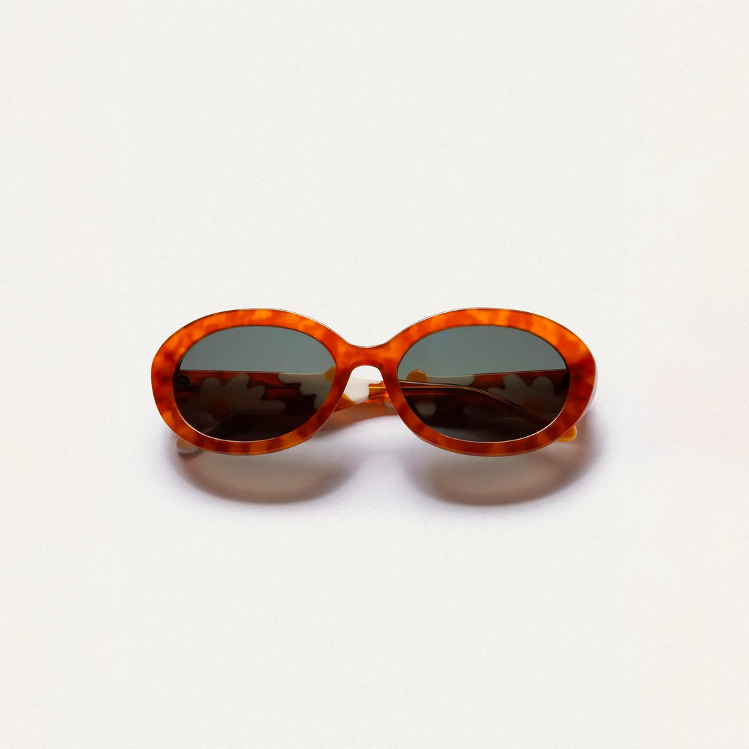 GAFAS DE SOL - Compañía Fantástica, Marrones con estampado margaritas