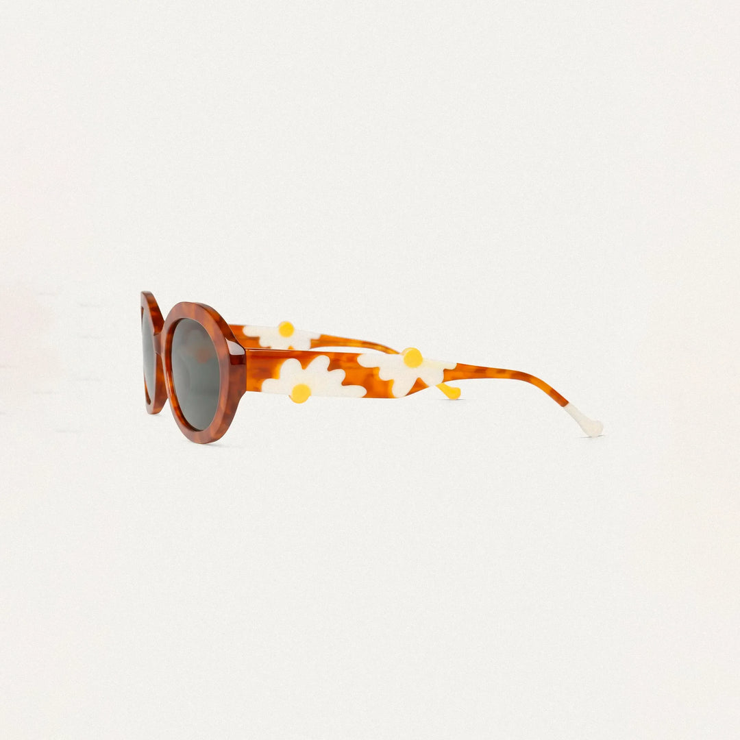 GAFAS DE SOL - Compañía Fantástica, Marrones con estampado margaritas