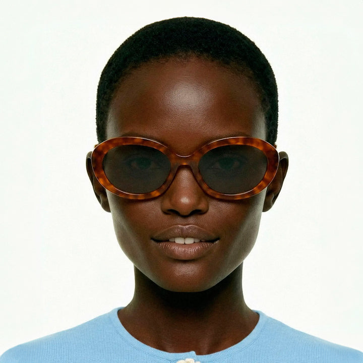 GAFAS DE SOL - Compañía Fantástica, Marrones con estampado margaritas