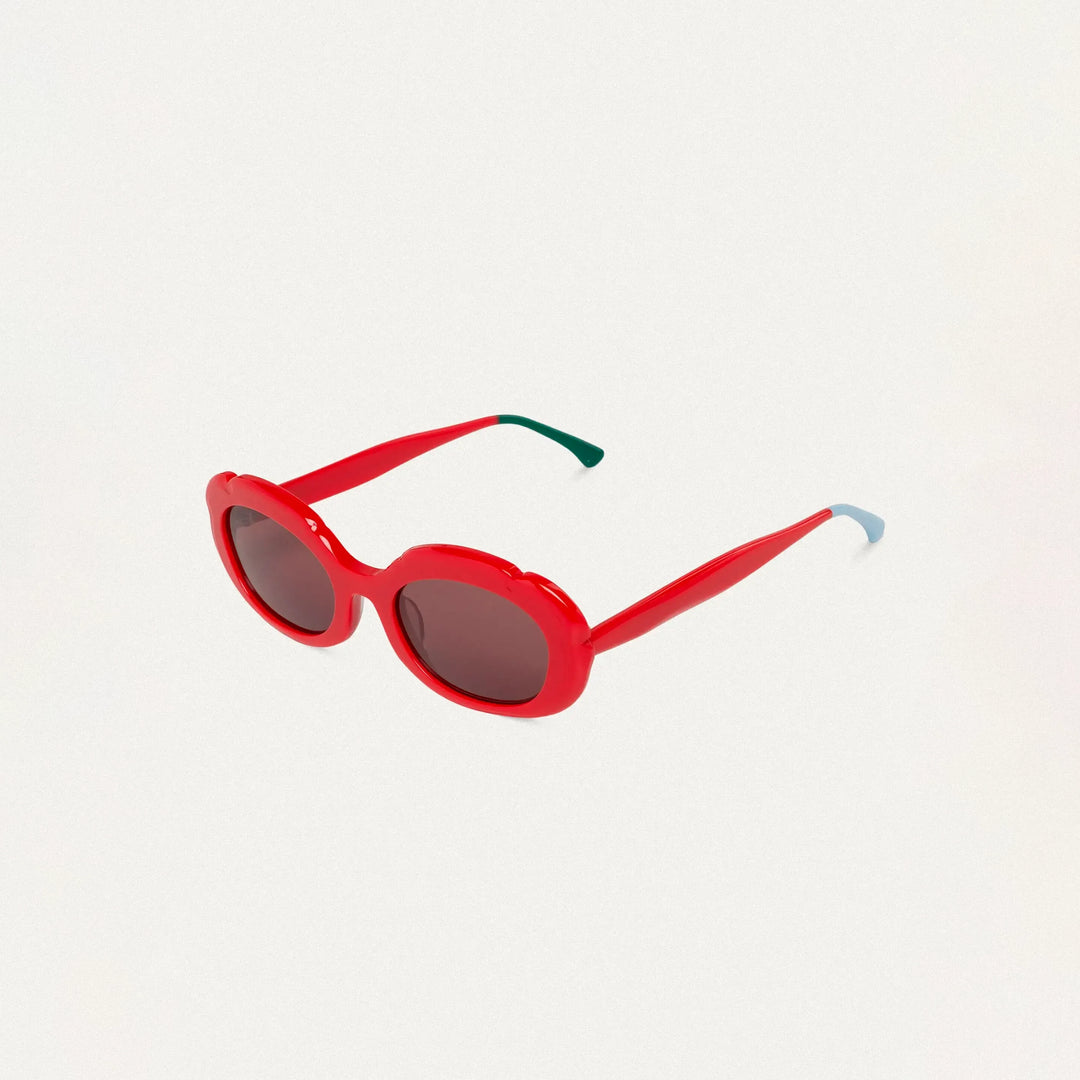 GAFAS DE SOL - Compañía Fantástica, Rojas con punta patillas multicolor azul claro y verde