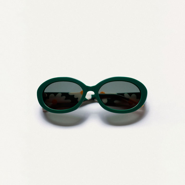 GAFAS DE SOL - Compañía Fantástica, Verdes con estampado margaritas
