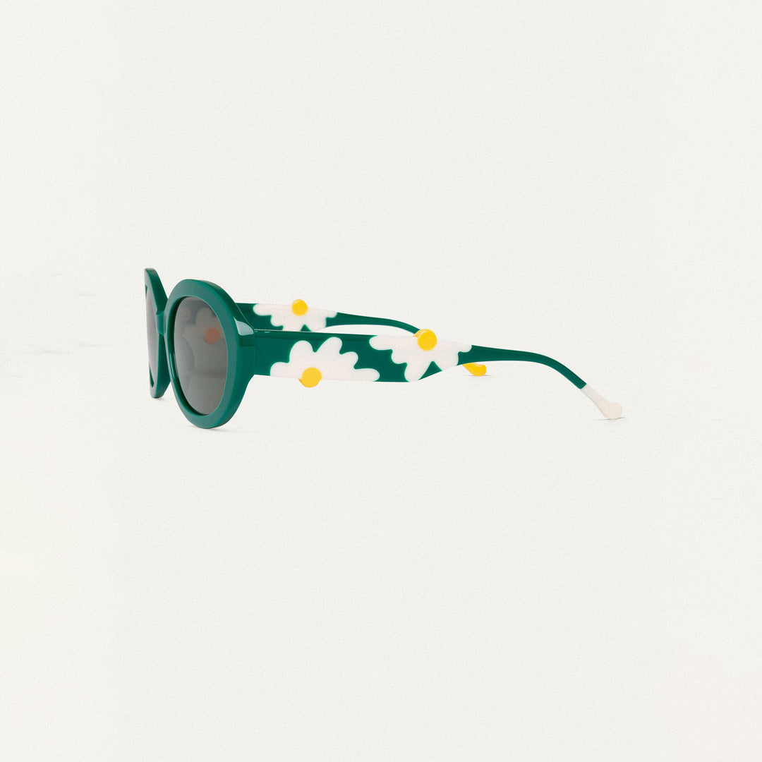 GAFAS DE SOL - Compañía Fantástica, Verdes con estampado margaritas