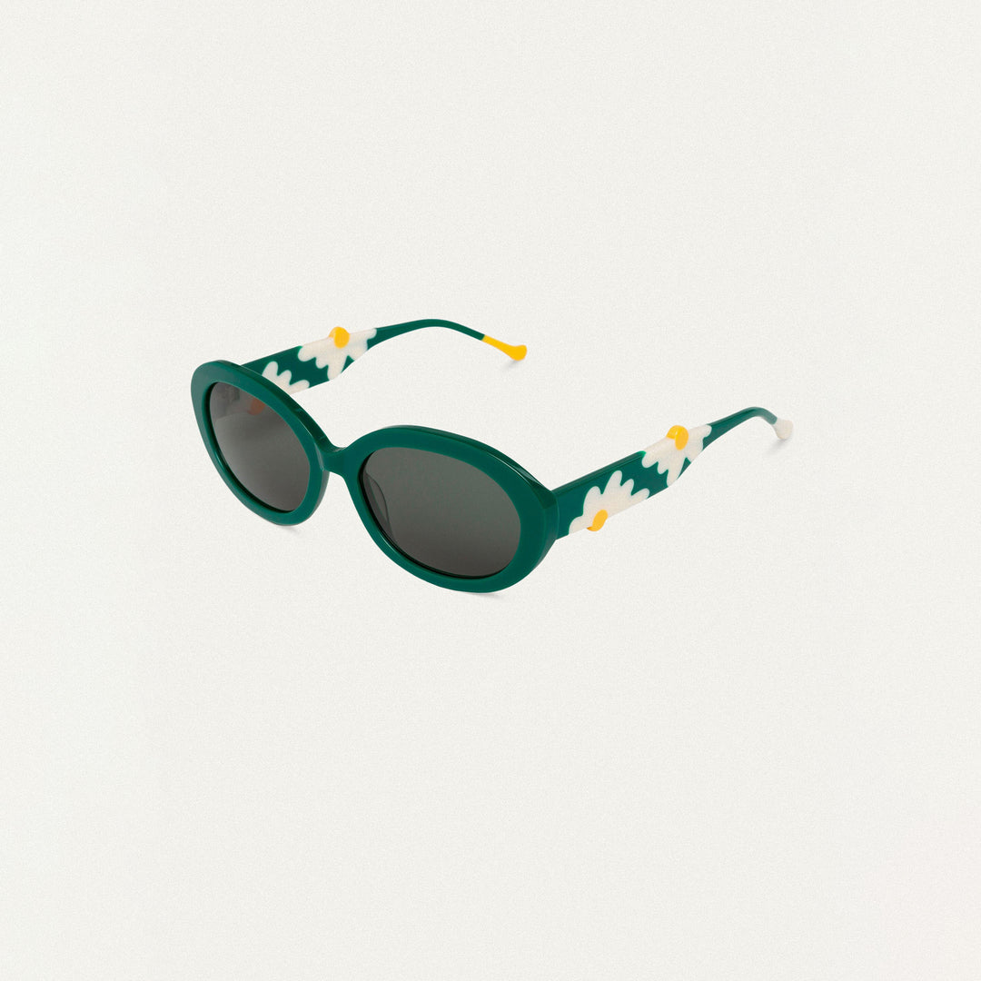 GAFAS DE SOL - Compañía Fantástica, Verdes con estampado margaritas