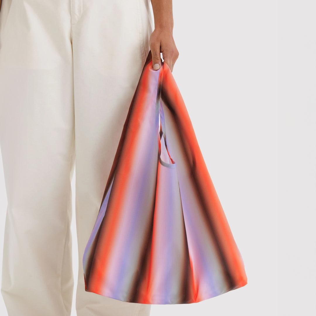TOTE BAG - Baggu, Gradient Stripe Poppy & Lilac Standard