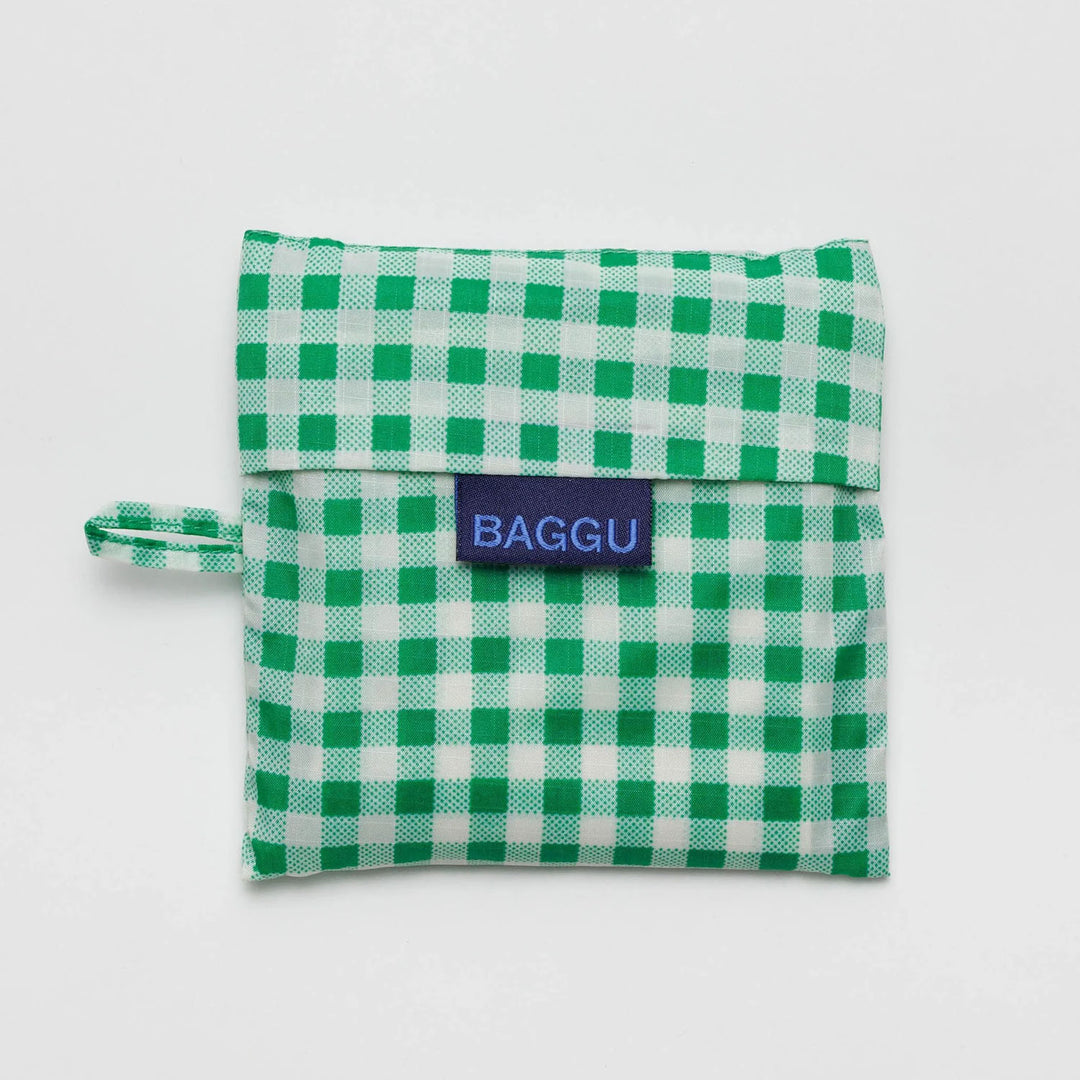 TOTE BAG - Baggu, Standard Green Gingham
