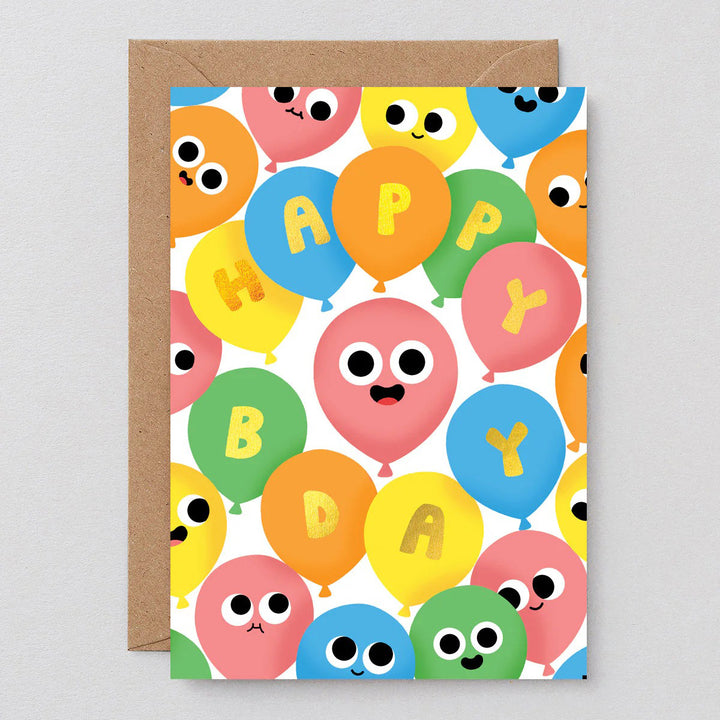 TARJETA FELICITACIÓN - Wrap Magazine, Happy Bday Balloons