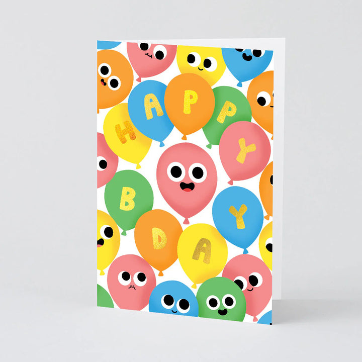 TARJETA FELICITACIÓN - Wrap Magazine, Happy Bday Balloons