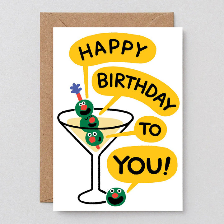 TARJETA FELICITACIÓN - Wrap Magazine, Happy Birthday Martini