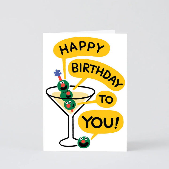 TARJETA FELICITACIÓN - Wrap Magazine, Happy Birthday Martini