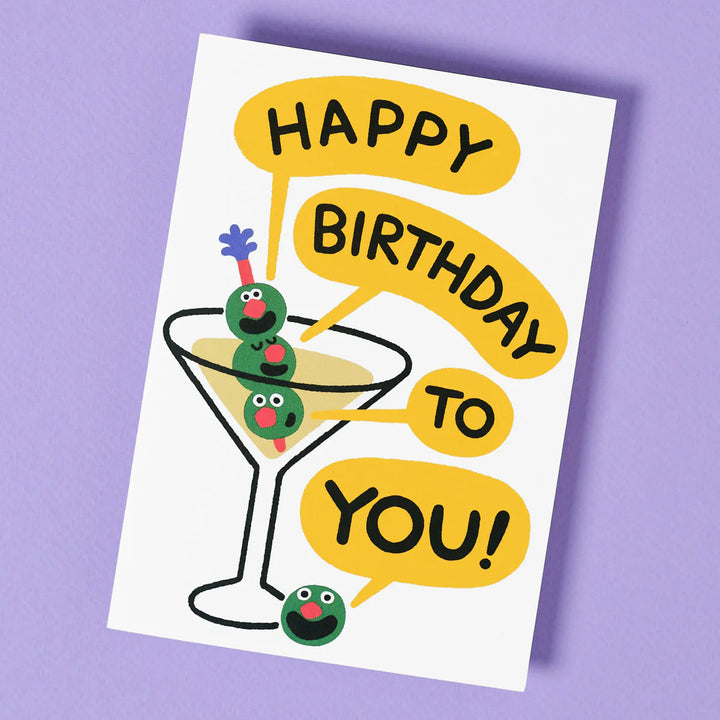 TARJETA FELICITACIÓN - Wrap Magazine, Happy Birthday Martini