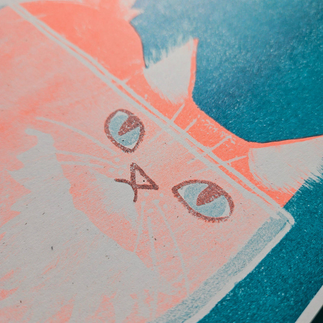 ILUSTRACIÓN - Bromstad Printing Co., Orange Cat in A Bowl