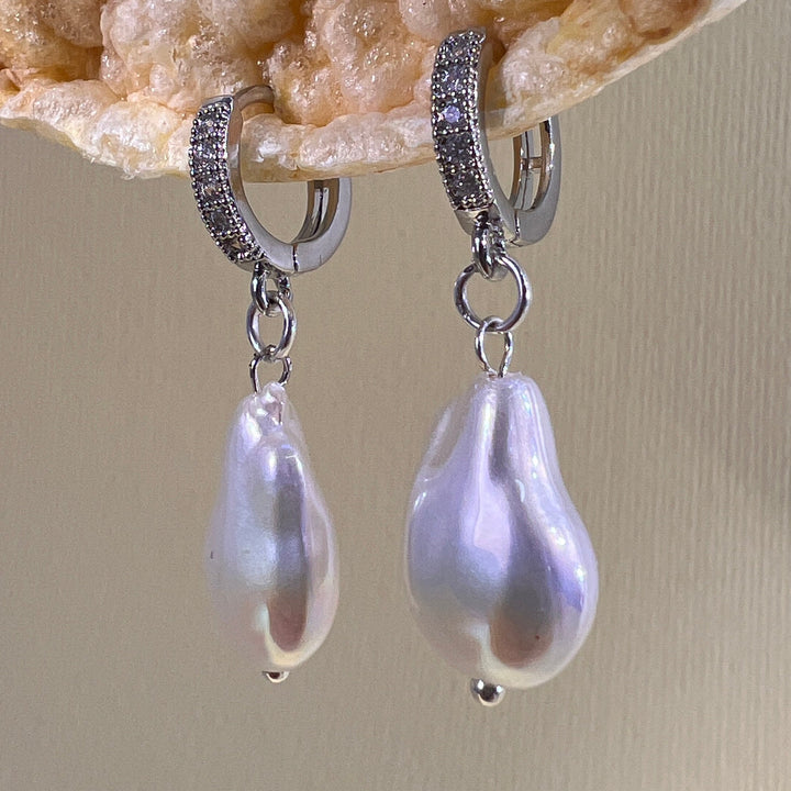 PENDIENTES - Terami, Lagrima perla plata