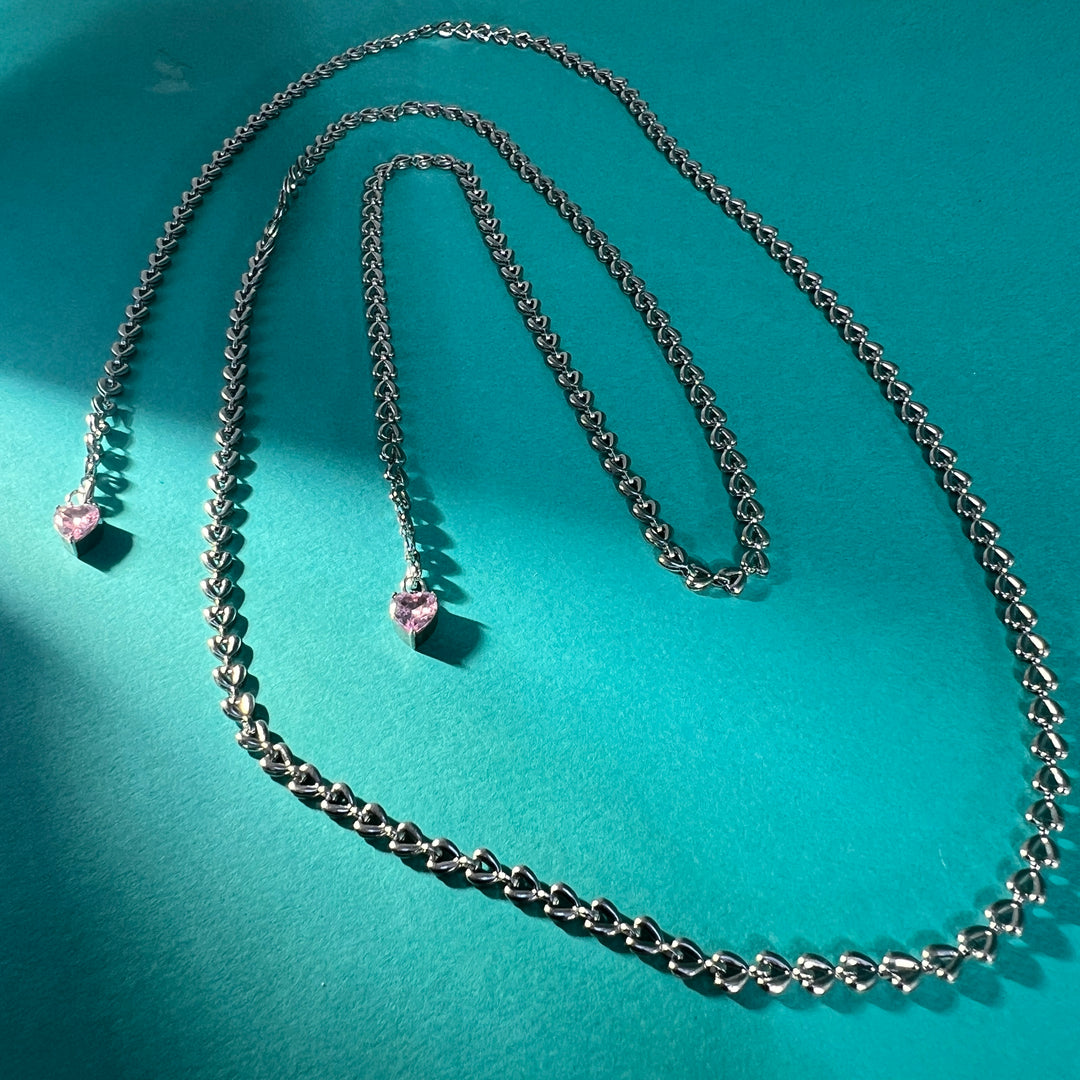 COLLANA - Terami, Ghirlanda cuori argento