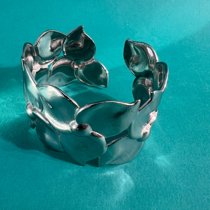 BRACCIALE - Terami, Fiori argento