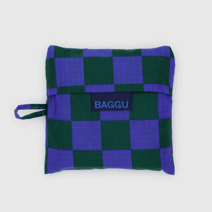 TOTE BAG - Baggu, Iris Green Check