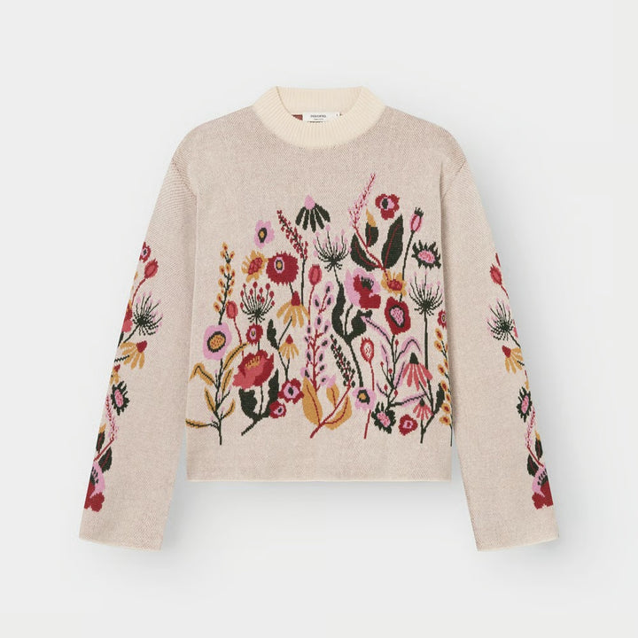 JERSEY - DEDICATED, Limhamn Folk Flower Vanilla White