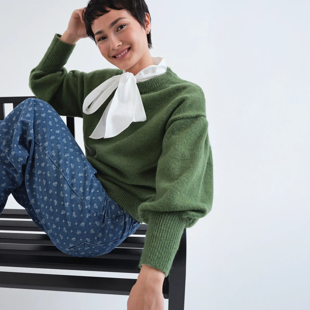 MAGLIONE - Compañía Fantástica, Maglia morbida a righe bianche e verdi
